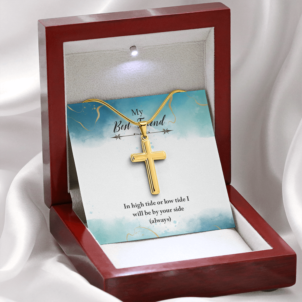 Personalized Cross Necklace - Snake Chain