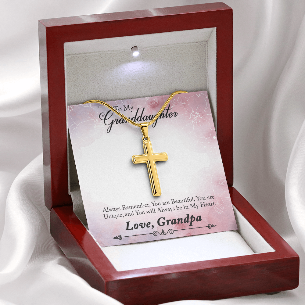 Personalized Cross Necklace - Snake Chain