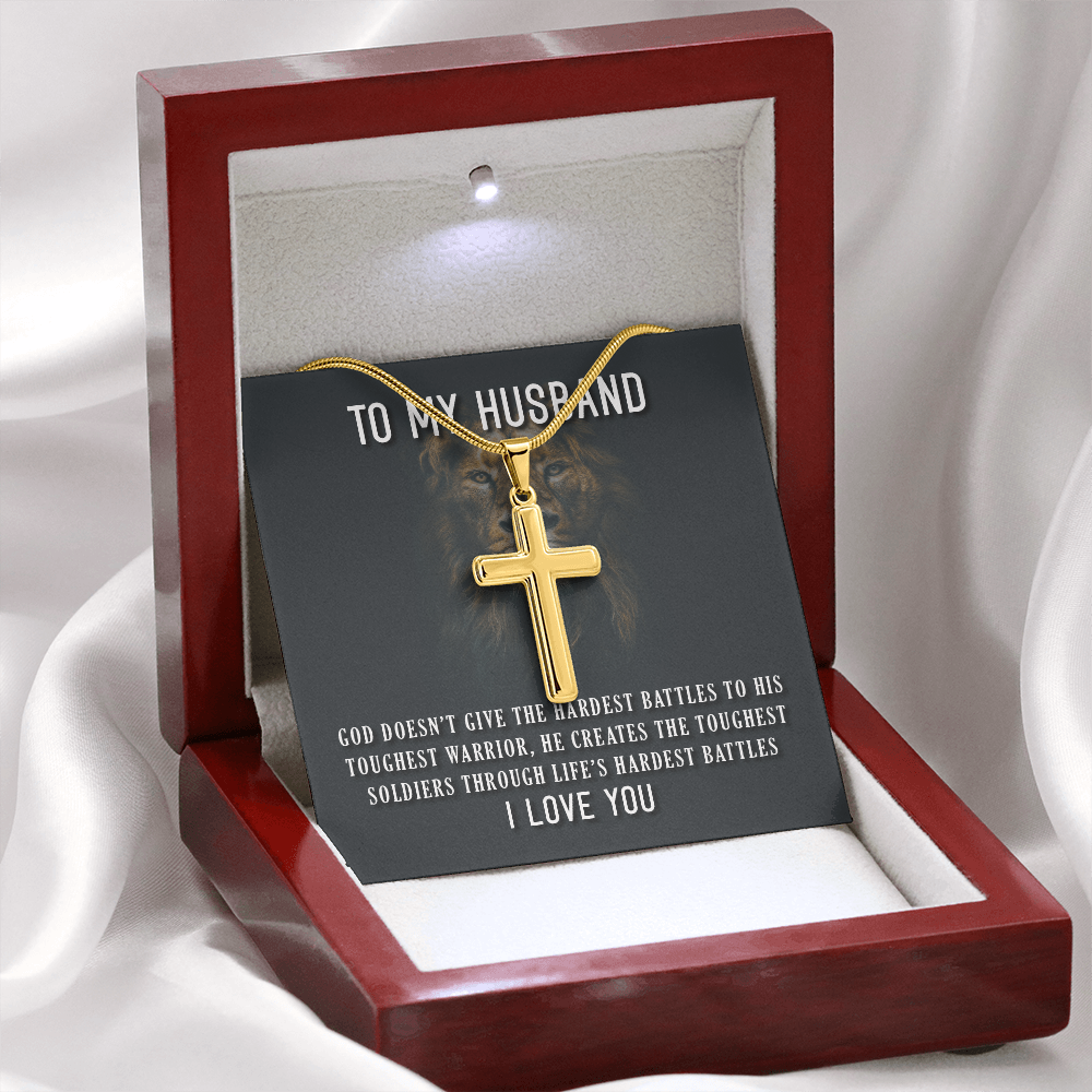 Personalized Cross Necklace - Snake Chain