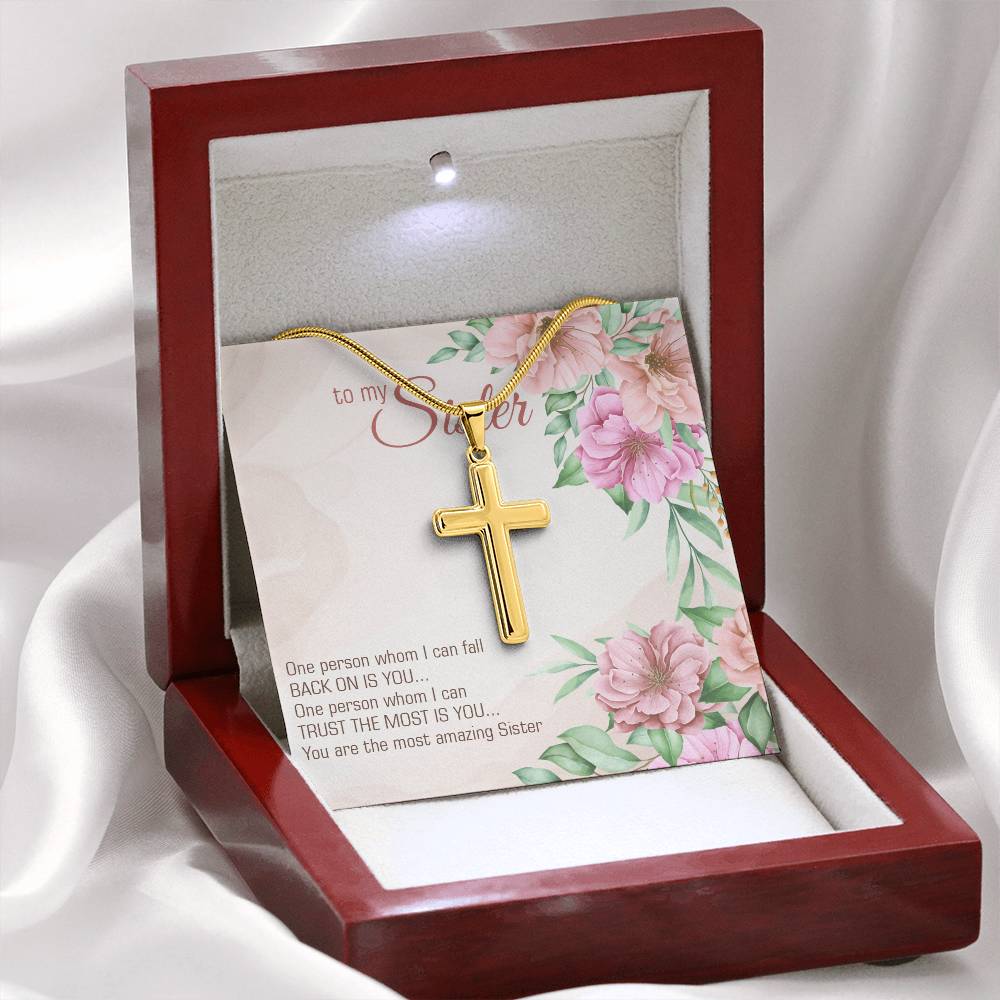 Personalized Cross Necklace - Snake Chain