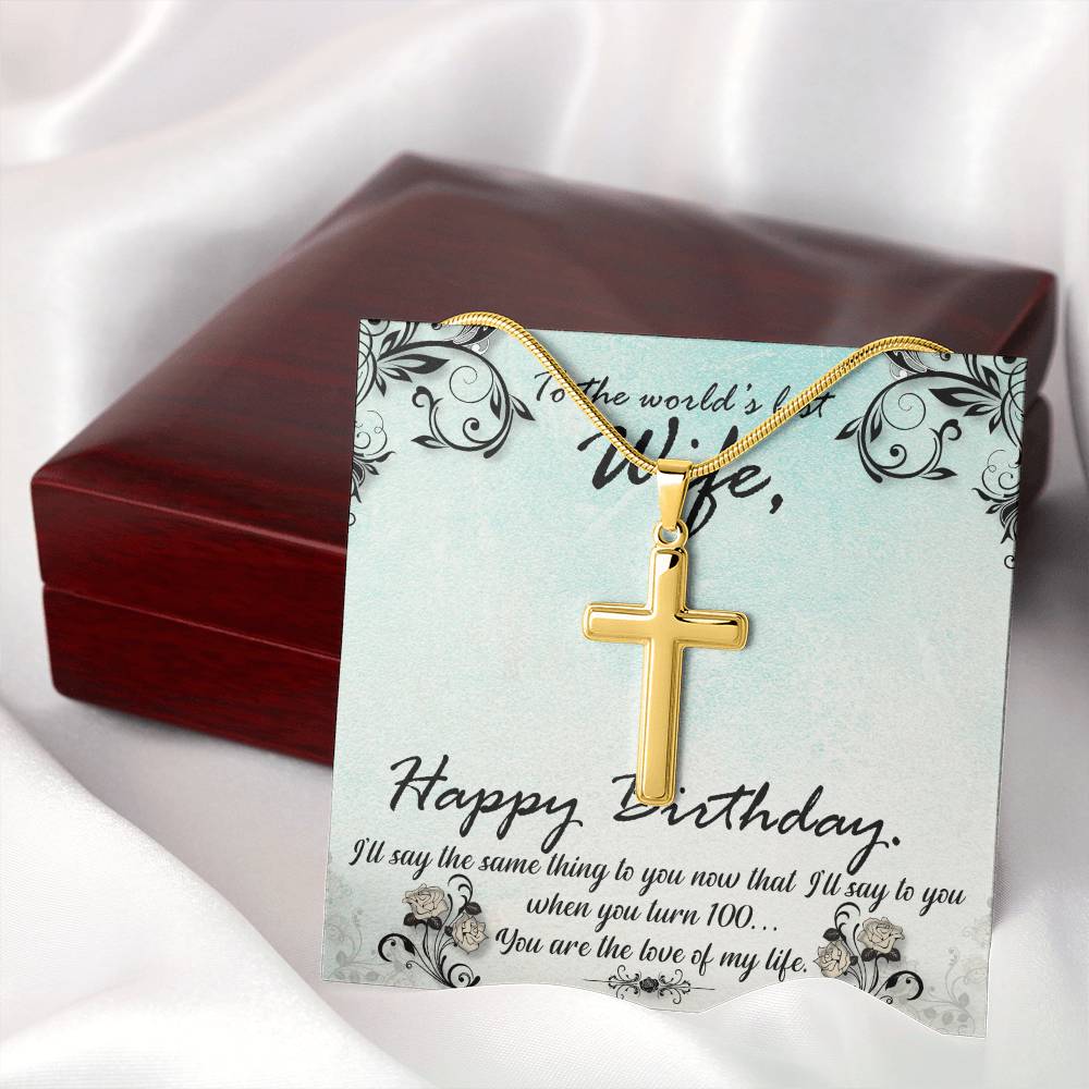 Personalized Cross Necklace - Snake Chain