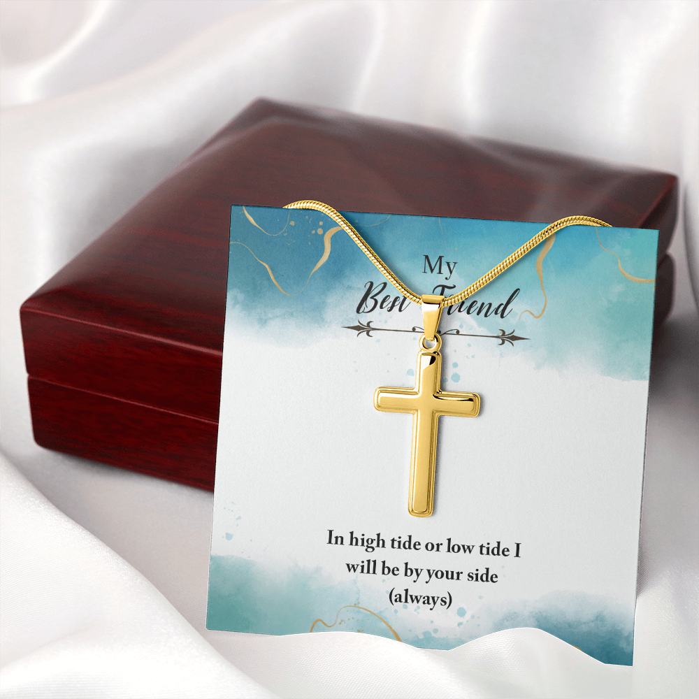 Personalized Cross Necklace - Snake Chain