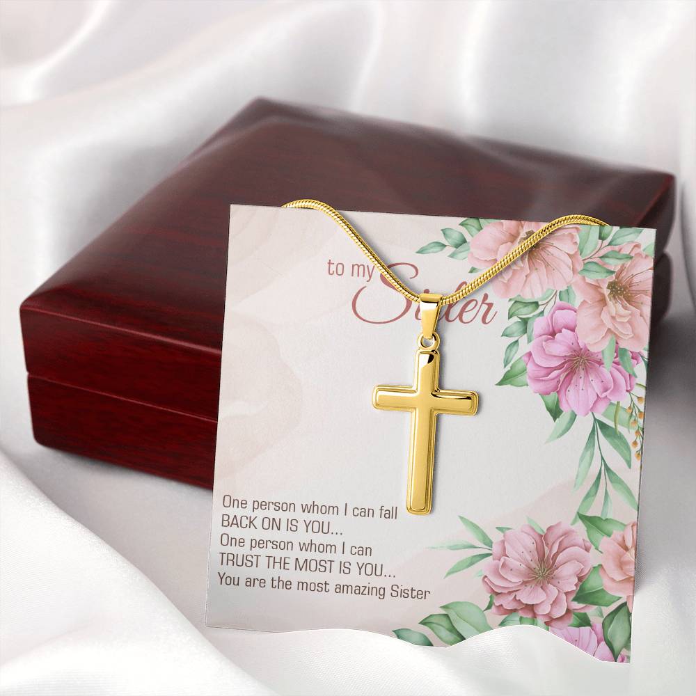 Personalized Cross Necklace - Snake Chain