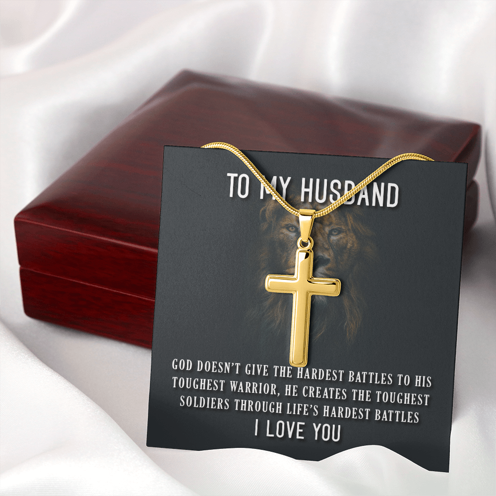 Personalized Cross Necklace - Snake Chain