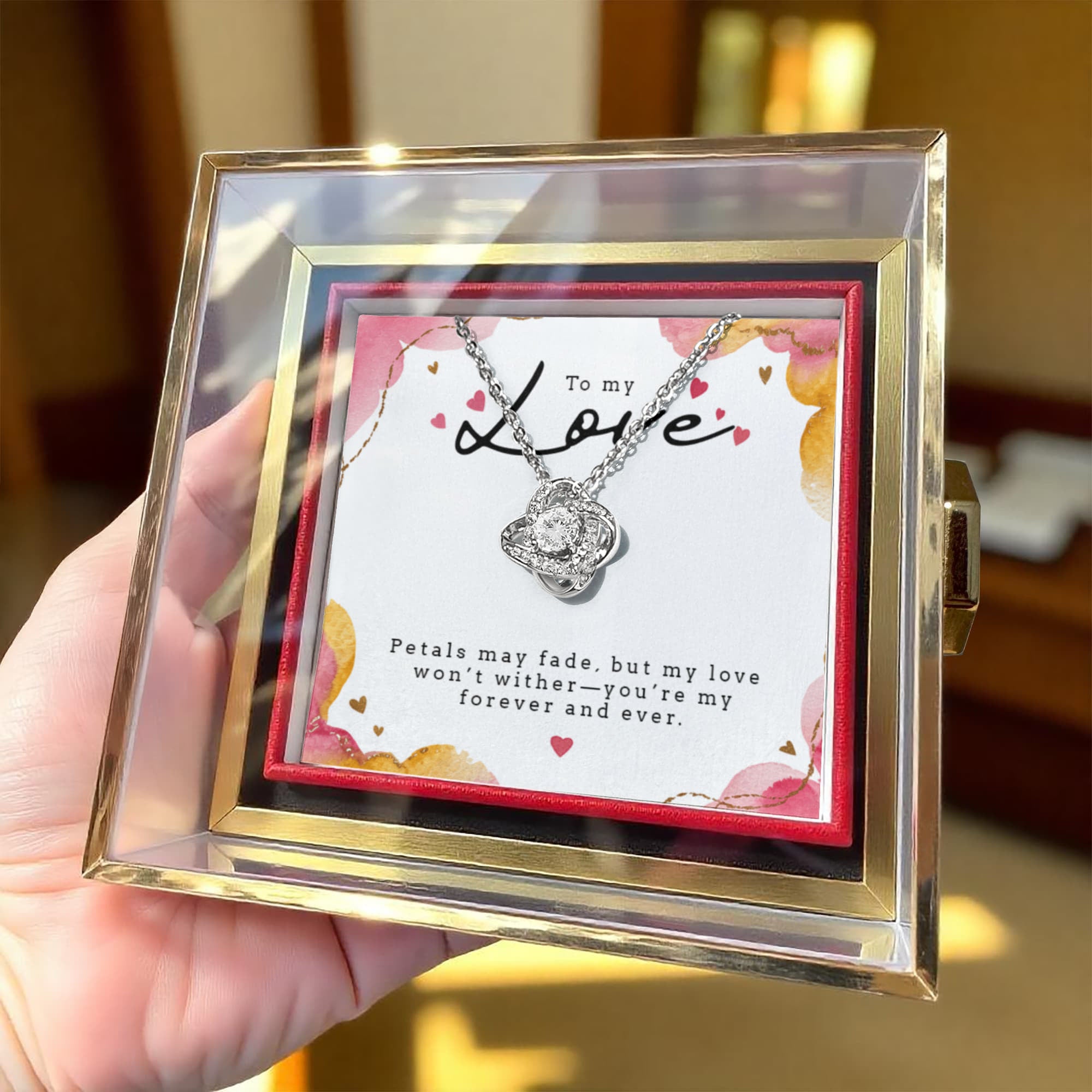 Love Knot - Rotating Rose Gift Box