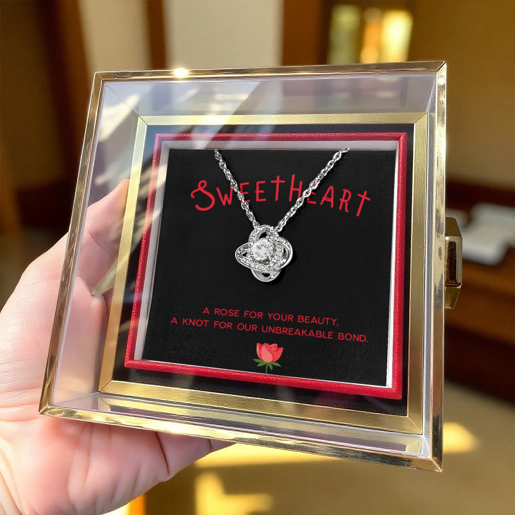 Love Knot - Rotating Rose Gift Box