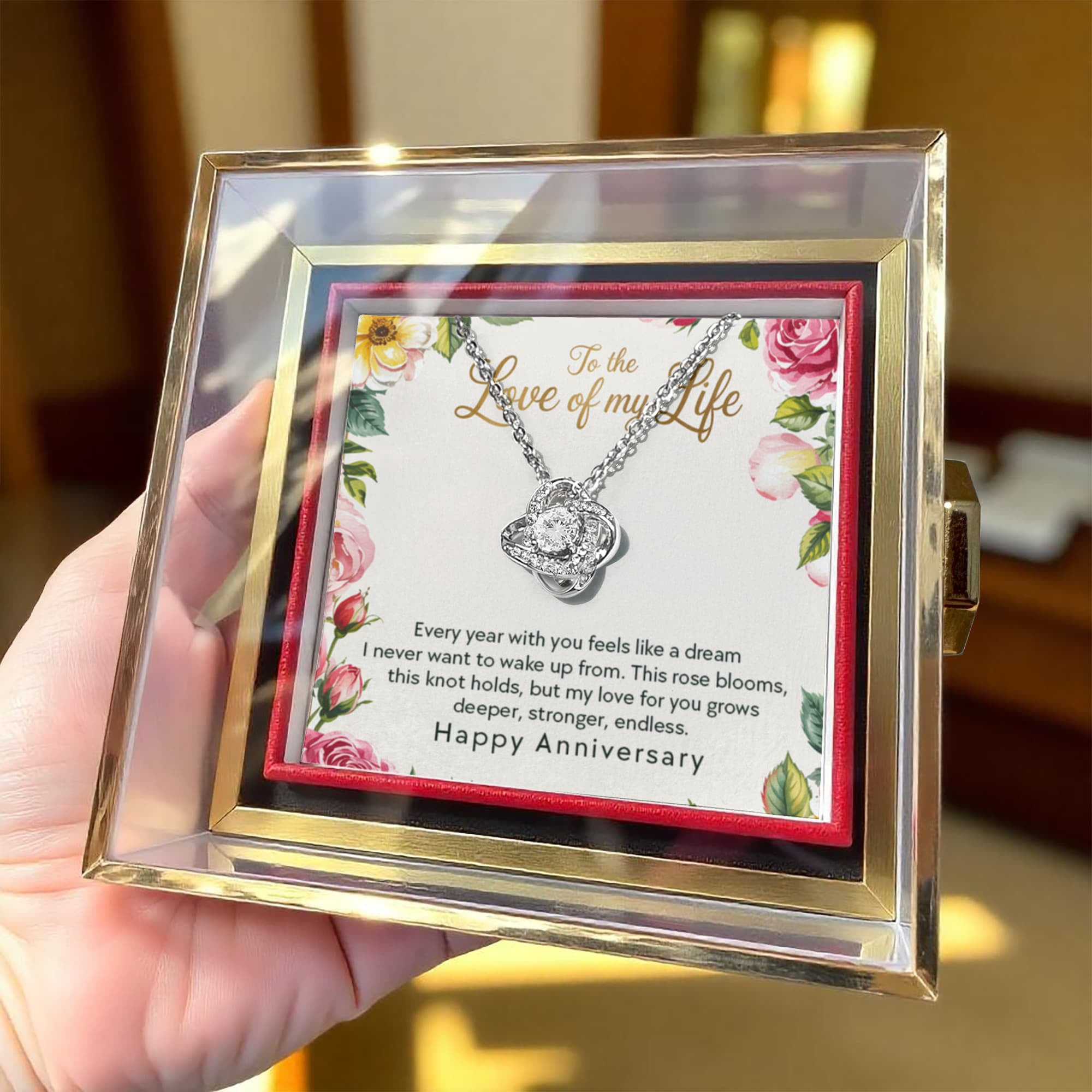 Love Knot - Rotating Rose Gift Box