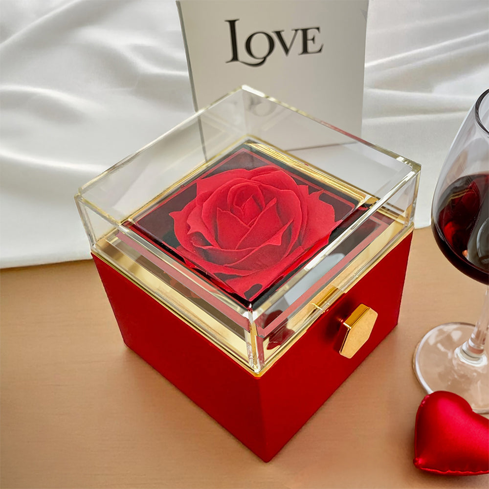 To My Beautiful Wife Love Knot - Rotating Rose Gift Box