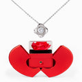 Love Knot Necklace - Red Heart Rose Box