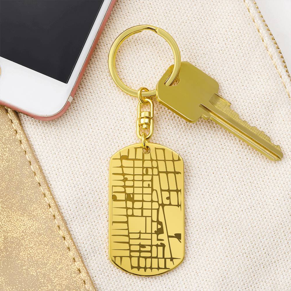 Dog Tag Keychain - Map Feature Engraved