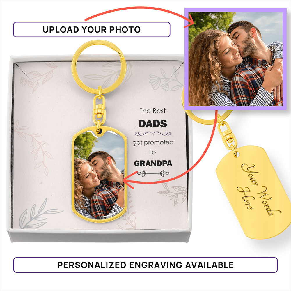 Buyer Upload Graphic Dog Tag Keychain