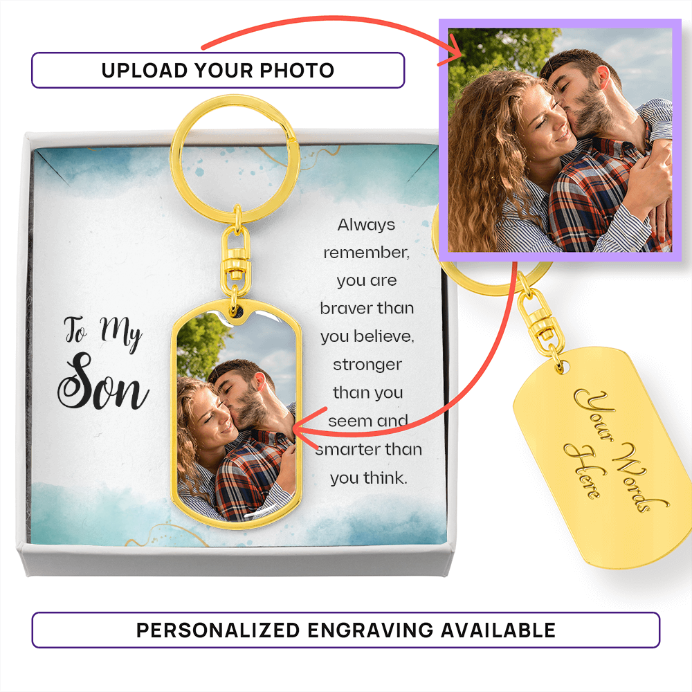 Buyer Upload Graphic Dog Tag Keychain