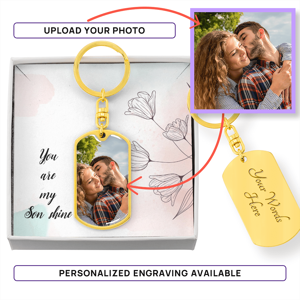 Buyer Upload Graphic Dog Tag Keychain