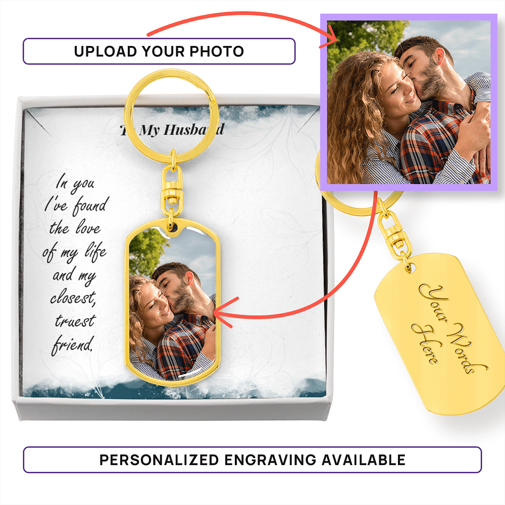 Buyer Upload Graphic Dog Tag Keychain