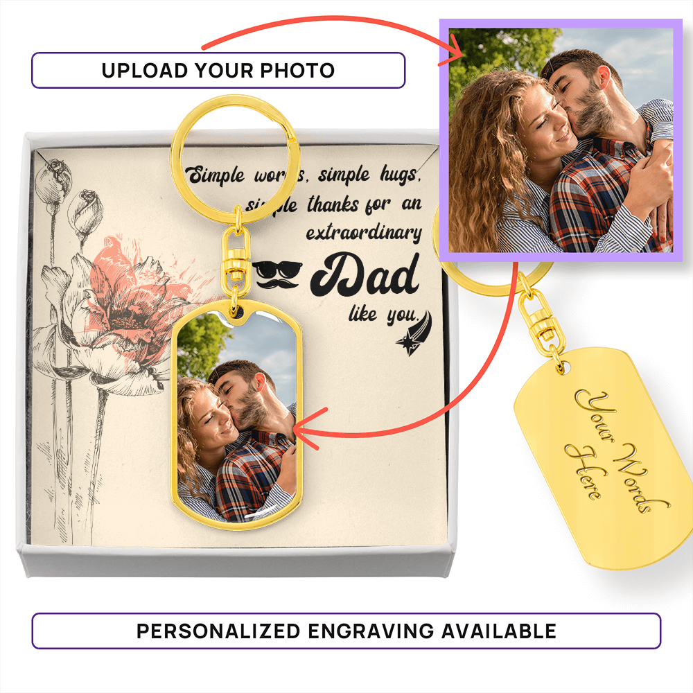 Buyer Upload Graphic Dog Tag Keychain