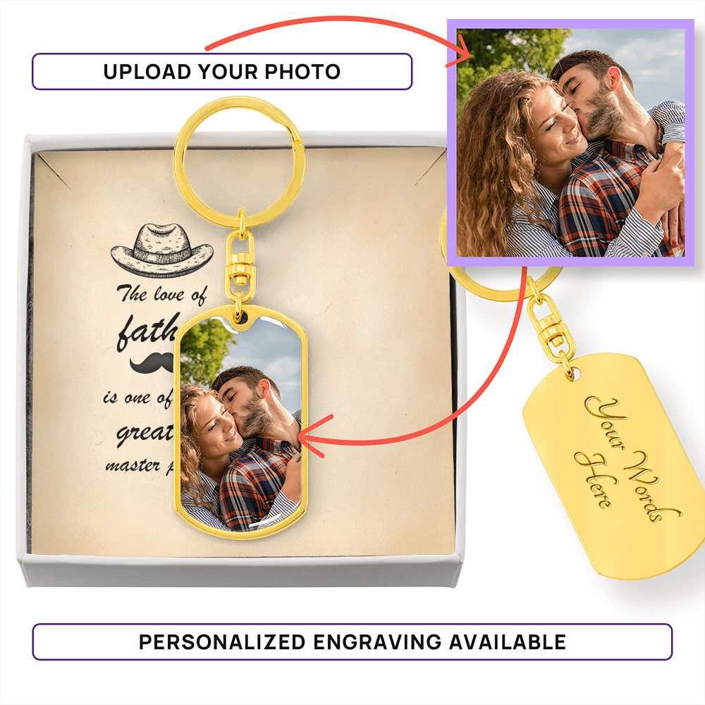 Father’s Love – Photo Dog Tag Keychain