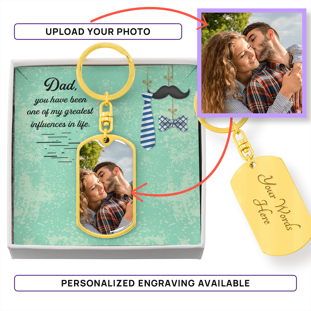 Buyer Upload Graphic Dog Tag Keychain