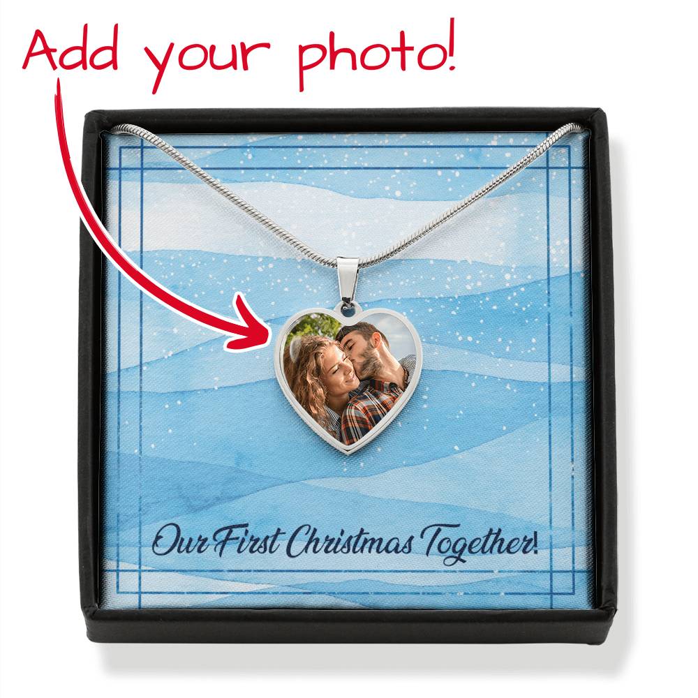 Our First Christmas – Photo Heart Necklace