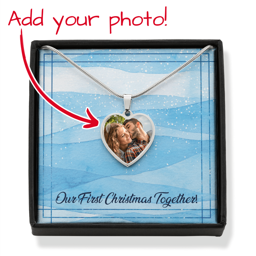 Our First Christmas – Photo Heart Necklace