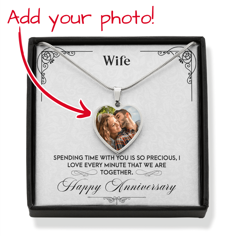 Wife Anniversary – Photo Heart Pendant Necklace
