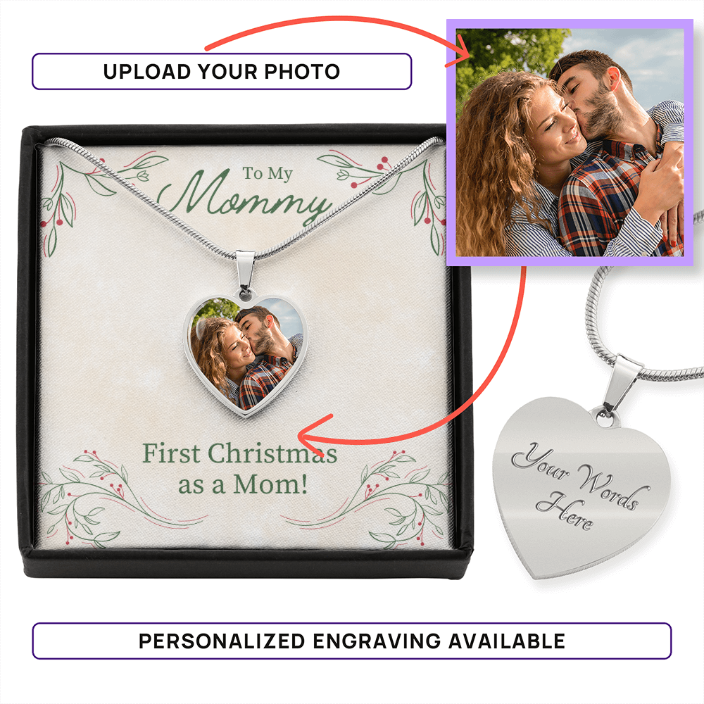 Mum’s First Christmas – Photo Heart Necklace