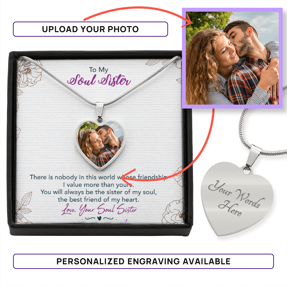 Soul Sister – Photo Heart Pendant Necklace