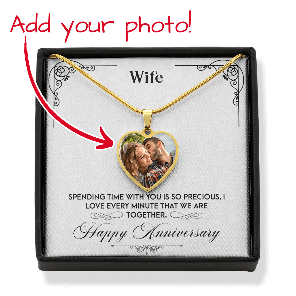Wife Anniversary – Photo Heart Pendant Necklace