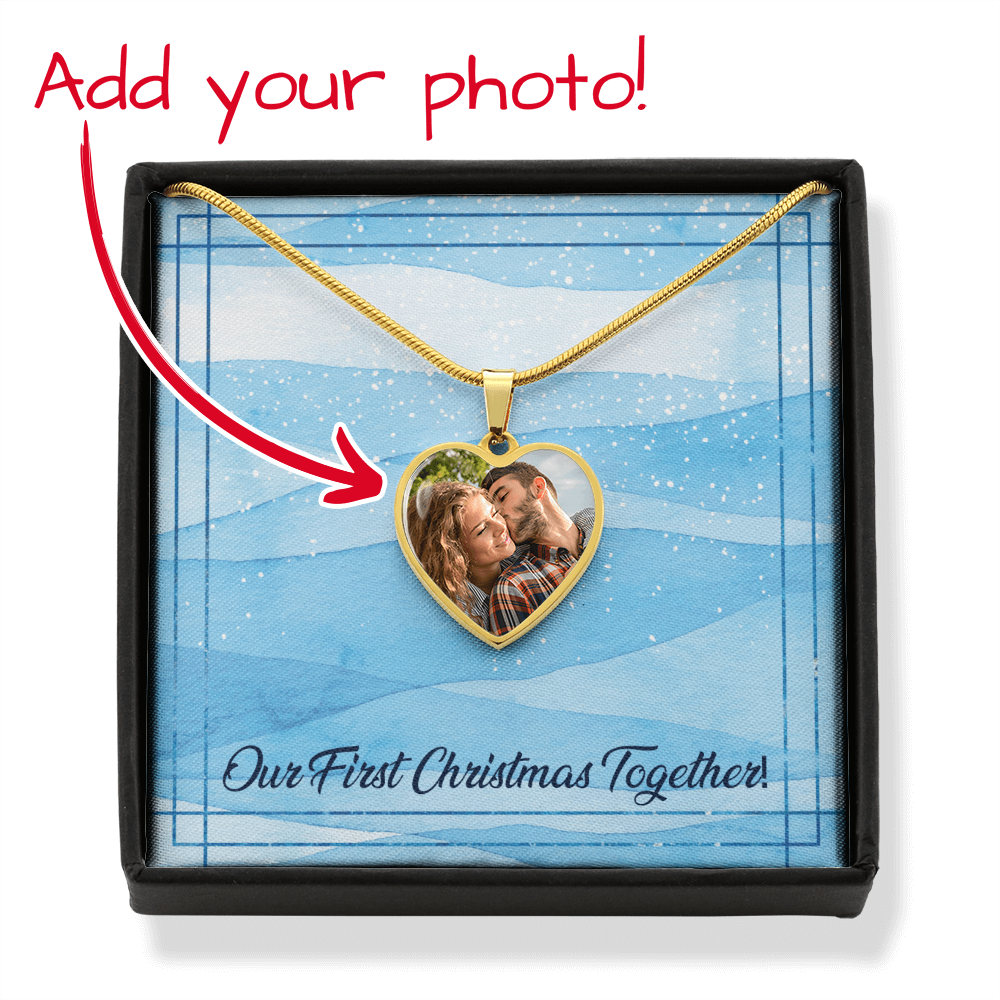 Our First Christmas – Photo Heart Necklace