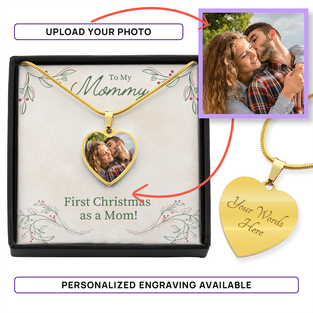 Mum’s First Christmas – Photo Heart Necklace