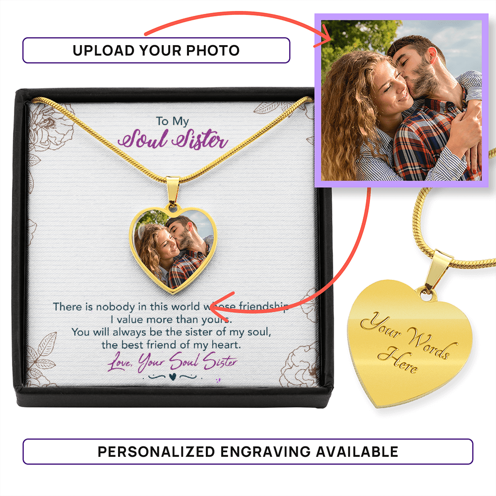 Soul Sister – Photo Heart Pendant Necklace