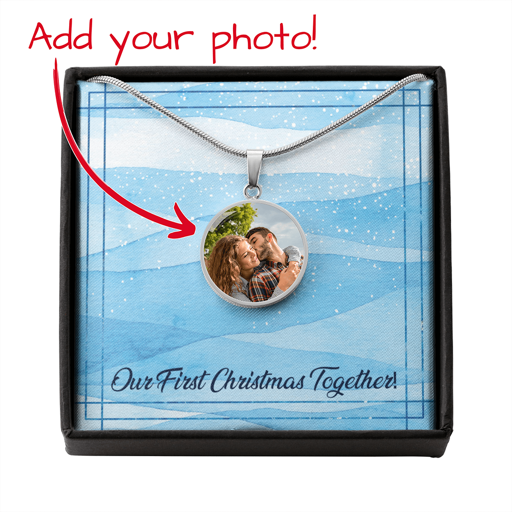 Our First Christmas – Photo Circle Necklace