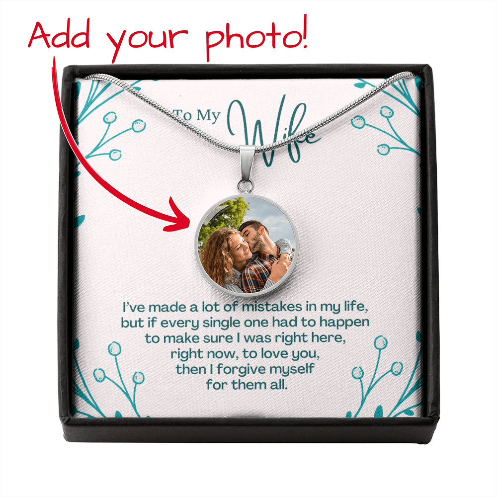To My Wife – Love You Photo Circle Necklace