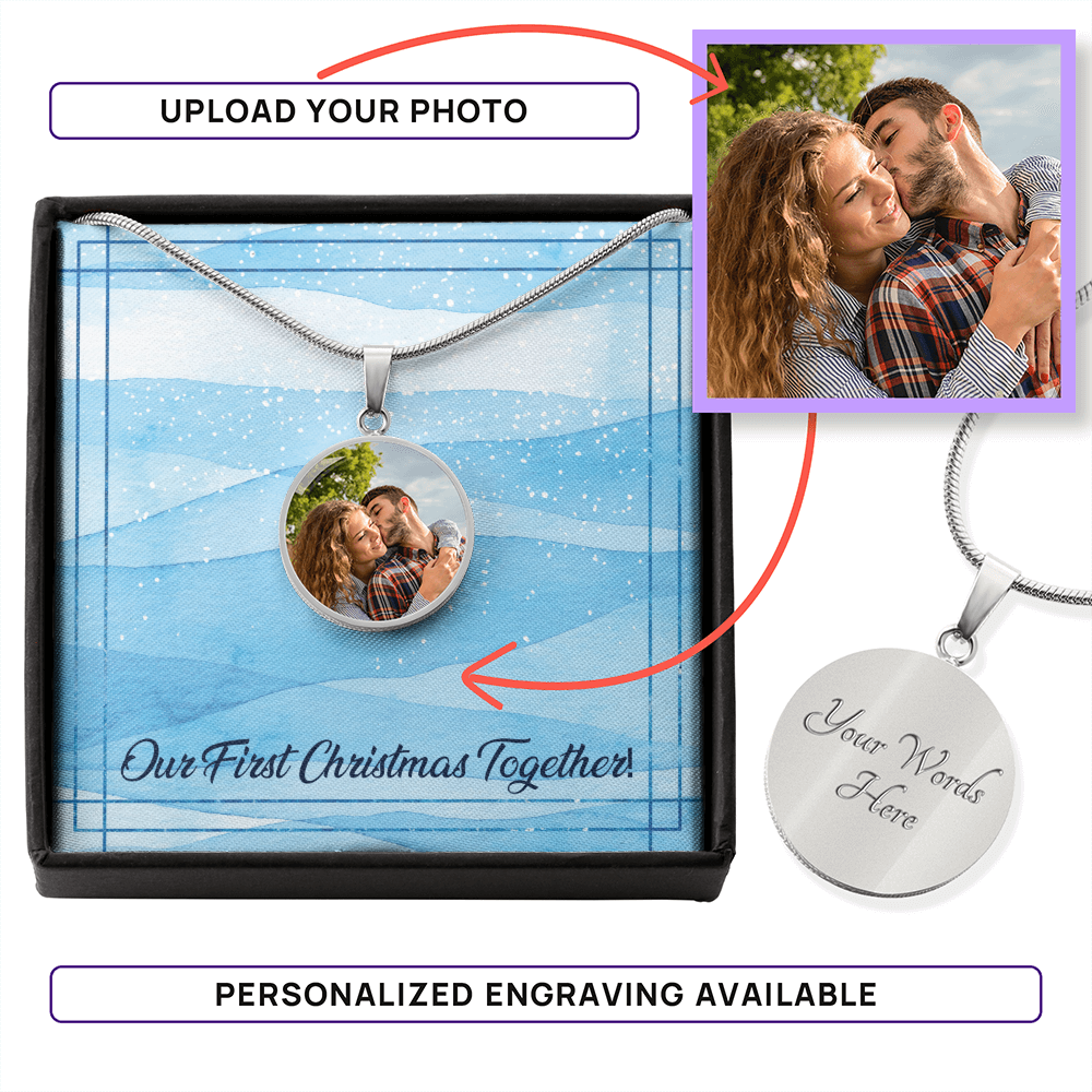 Our First Christmas – Photo Circle Necklace
