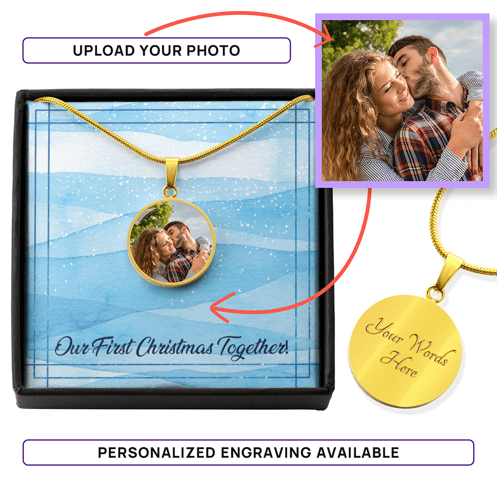 Our First Christmas – Photo Circle Necklace