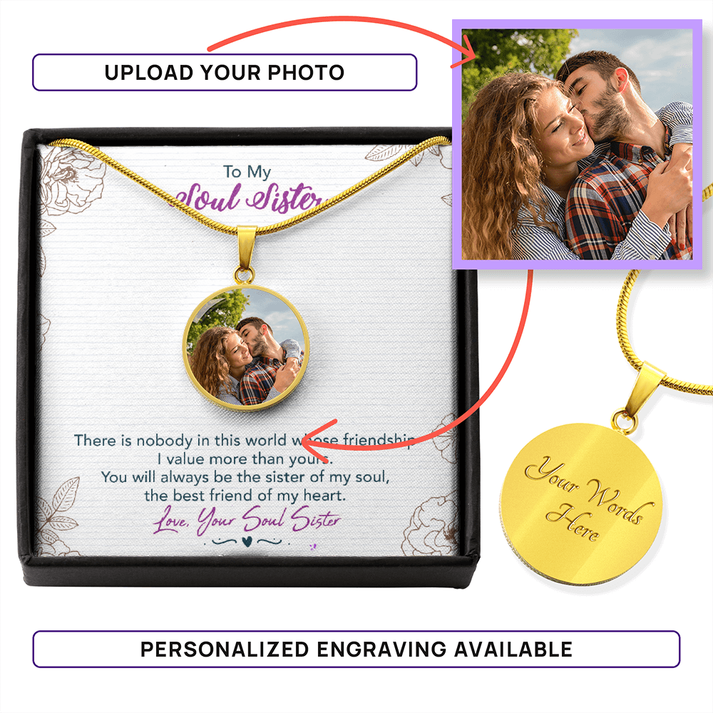 Soul Sister – Photo Circle Pendant Necklace