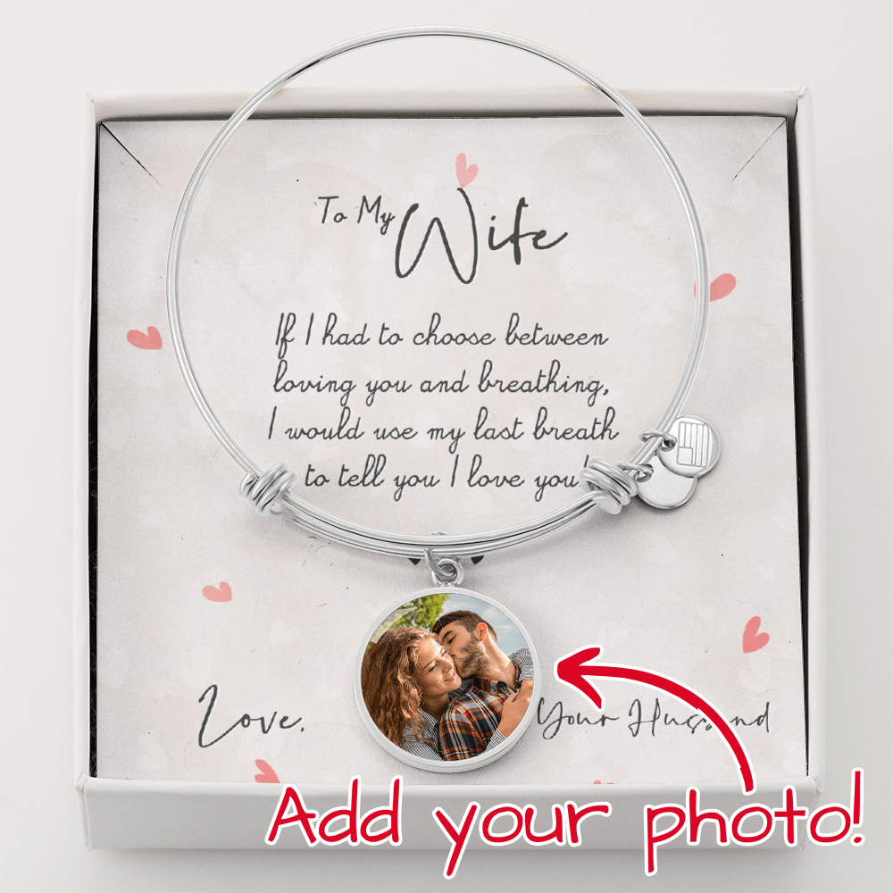 Personalised Photo Circle Bangle Bracelet