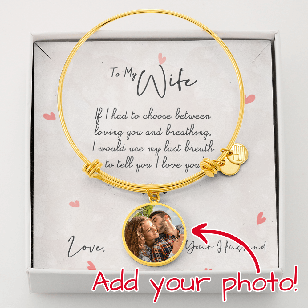 Personalised Photo Circle Bangle Bracelet