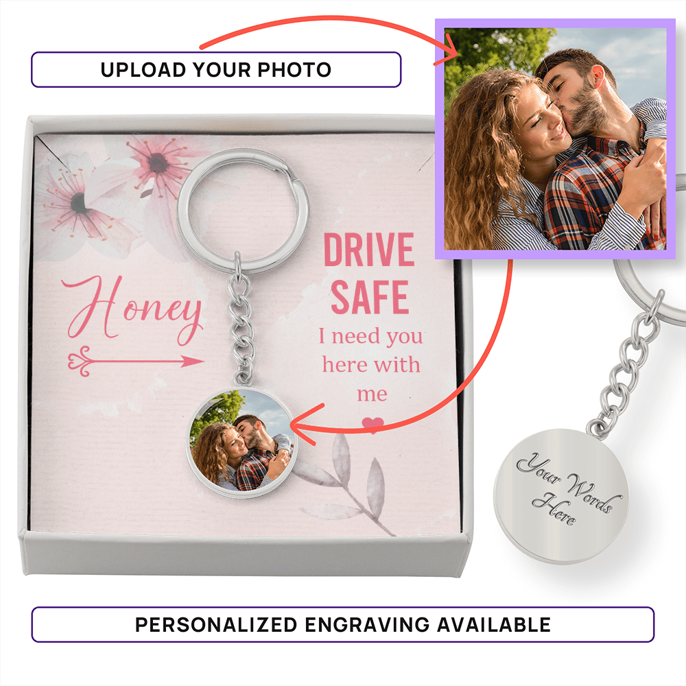 Personalised Photo Circle Keychain