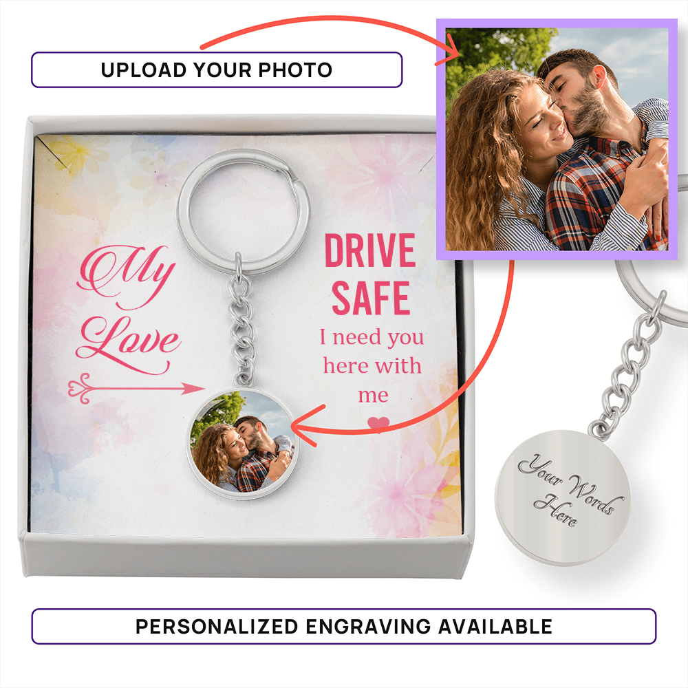 Personalised Photo Circle Keychain