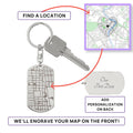 Dog Tag Keychain - Map Feature Engraved