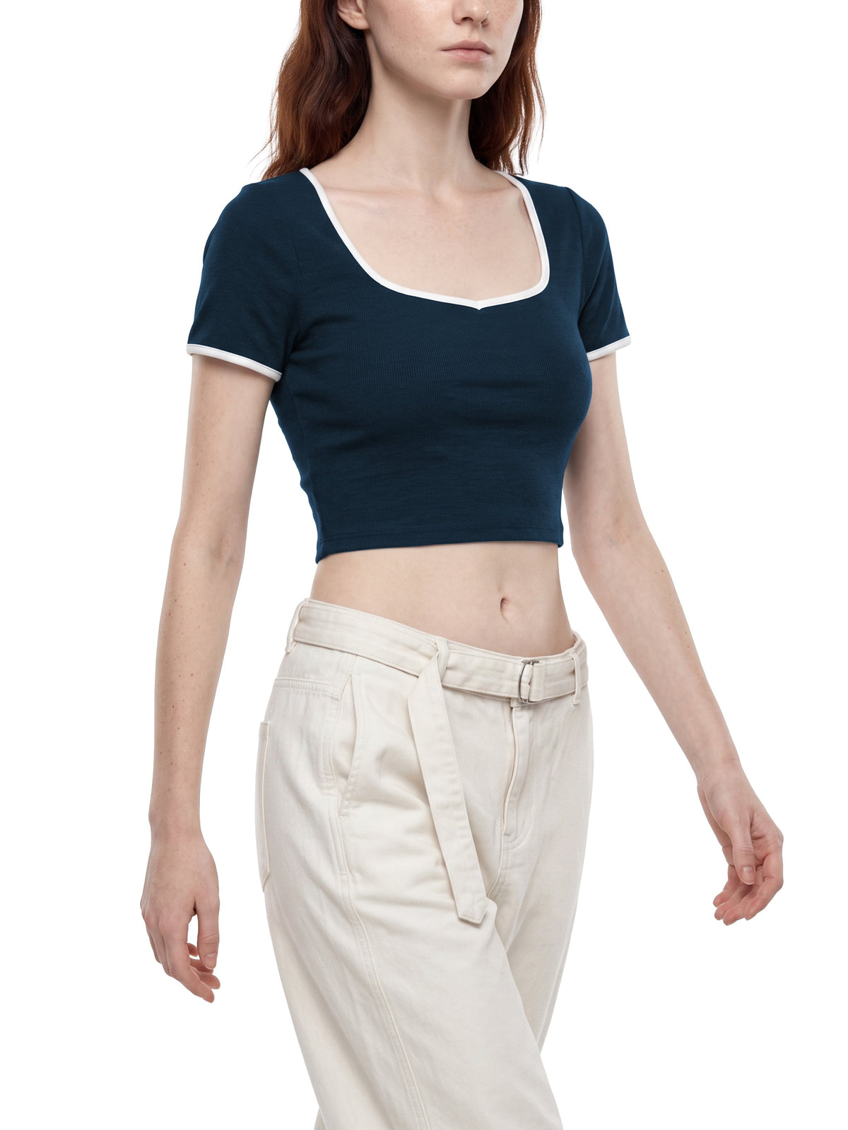 Women's Color Block Crop T-Shirt