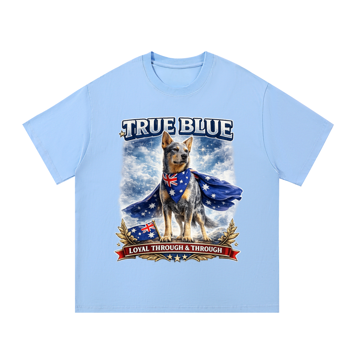 True Blue Aussie Dog Heavyweight Unisex Cotton T-Shirt