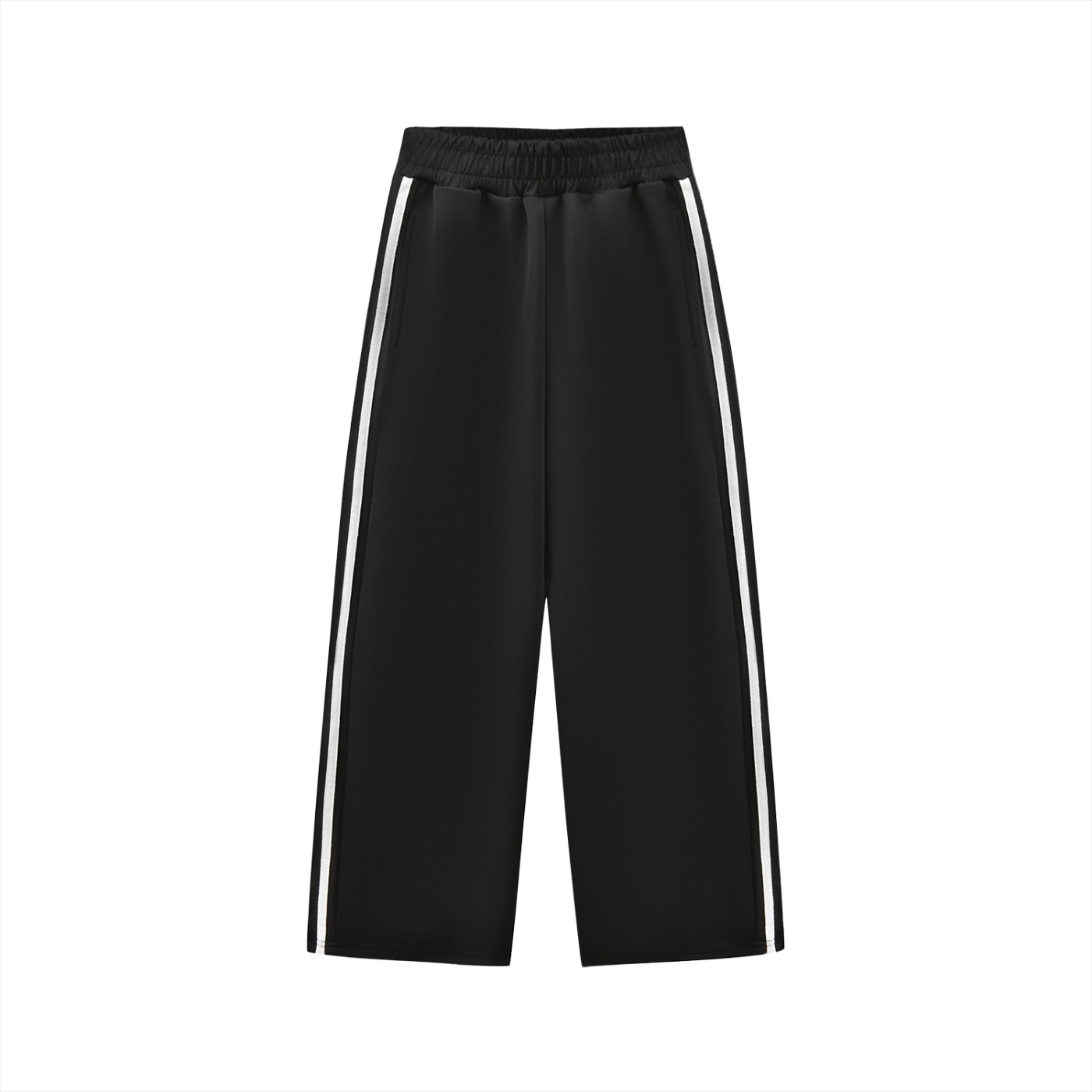 Kids’ Contrast Tape Sweatpants in Black — front view