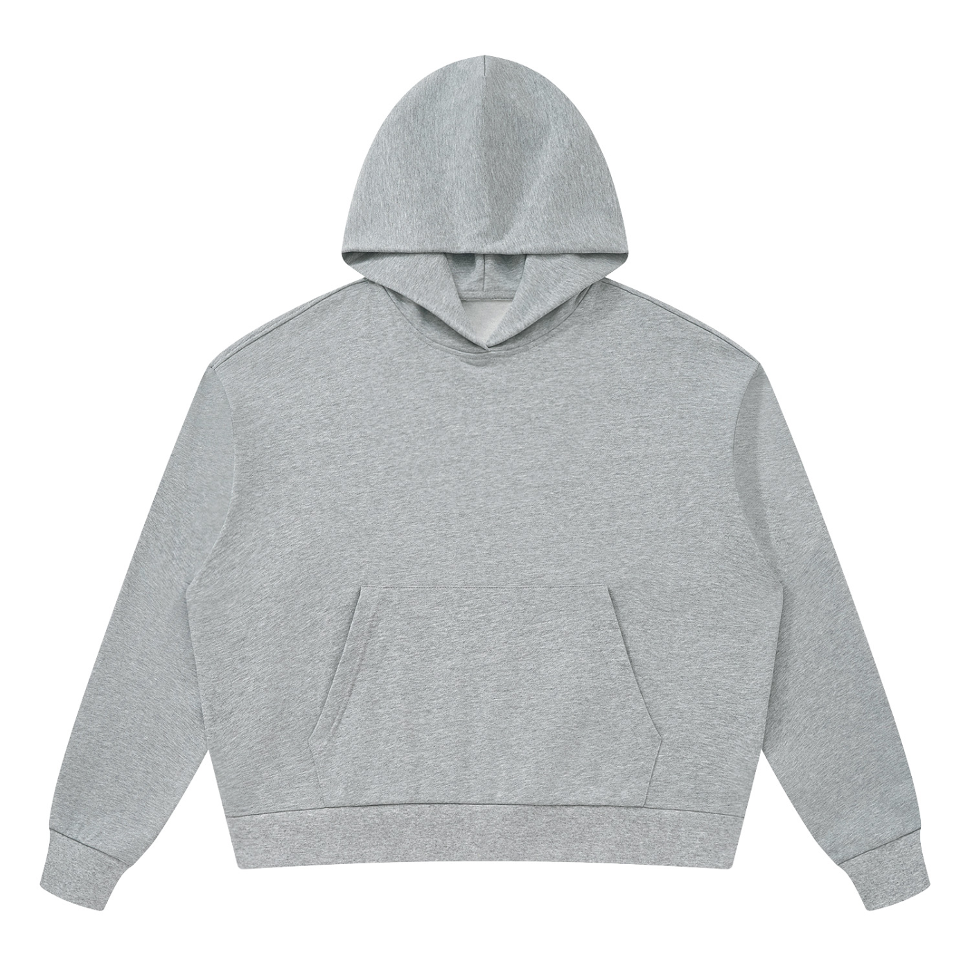 Unisex Drop Shoulder Hoodie in Flower Grey — front view