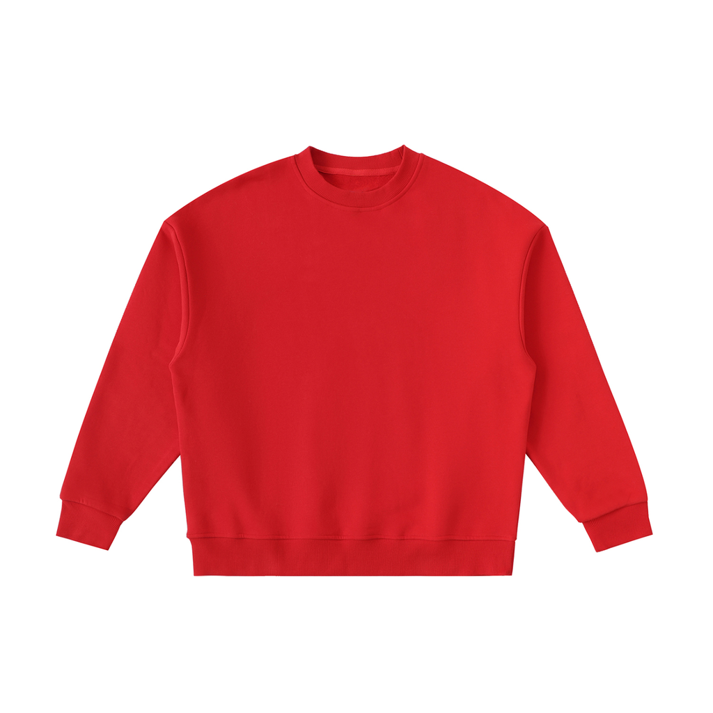 Essential Fleece Kids’ Crewneck Sweatshirt in Red — front view