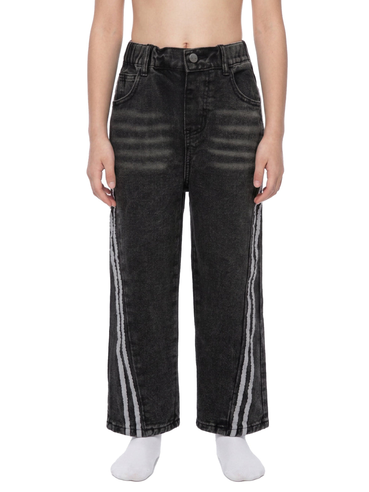 Kids' Vintage-Wash Side-Stripe Jeans