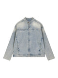 Vintage Wash Zip Denim Jacket