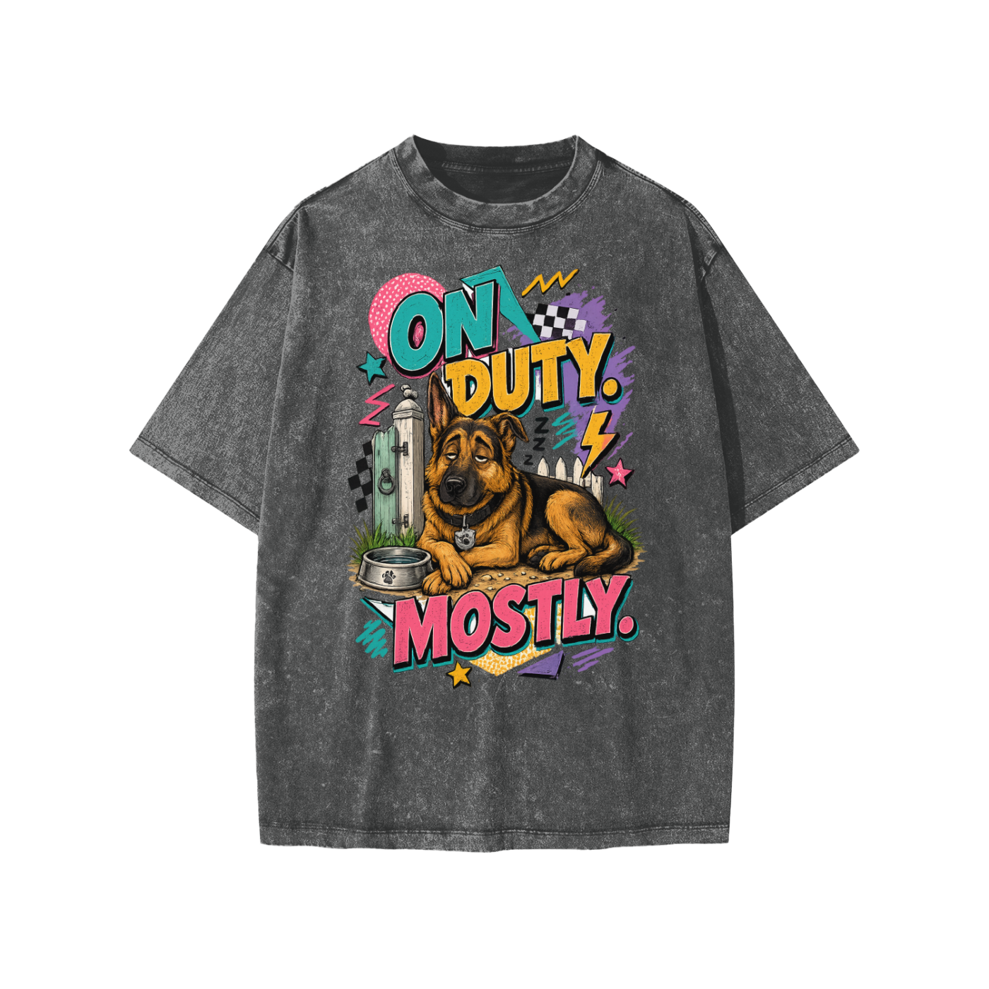 On Duty Mostly snow-washed kids’ T-shirt in dark grey