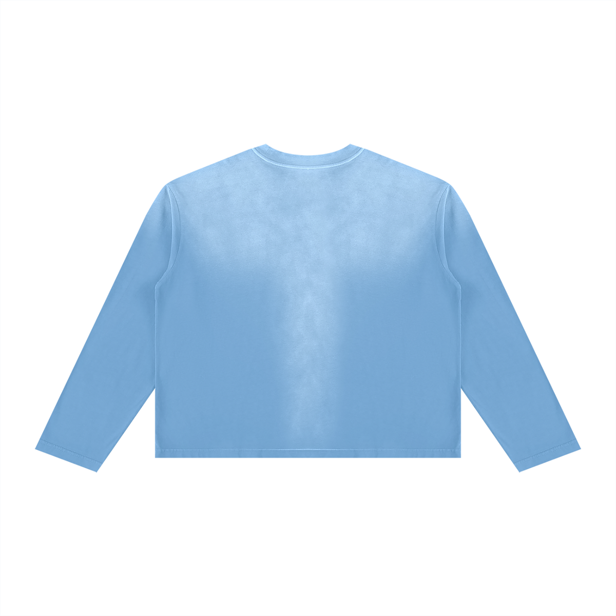 Off Script Sunfade Boxy Long Sleeve T-Shirt - Sky Blue back view