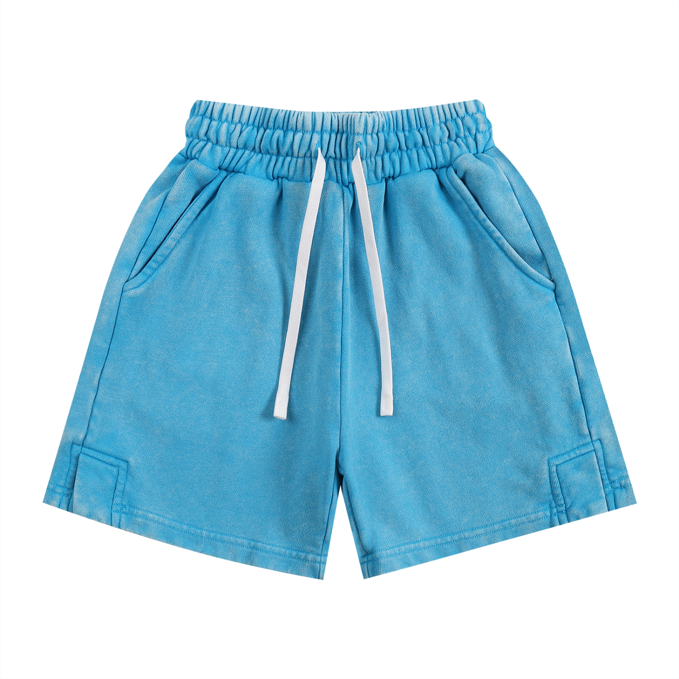Snow Washed Kids’ Shorts in Sky Blue — front view